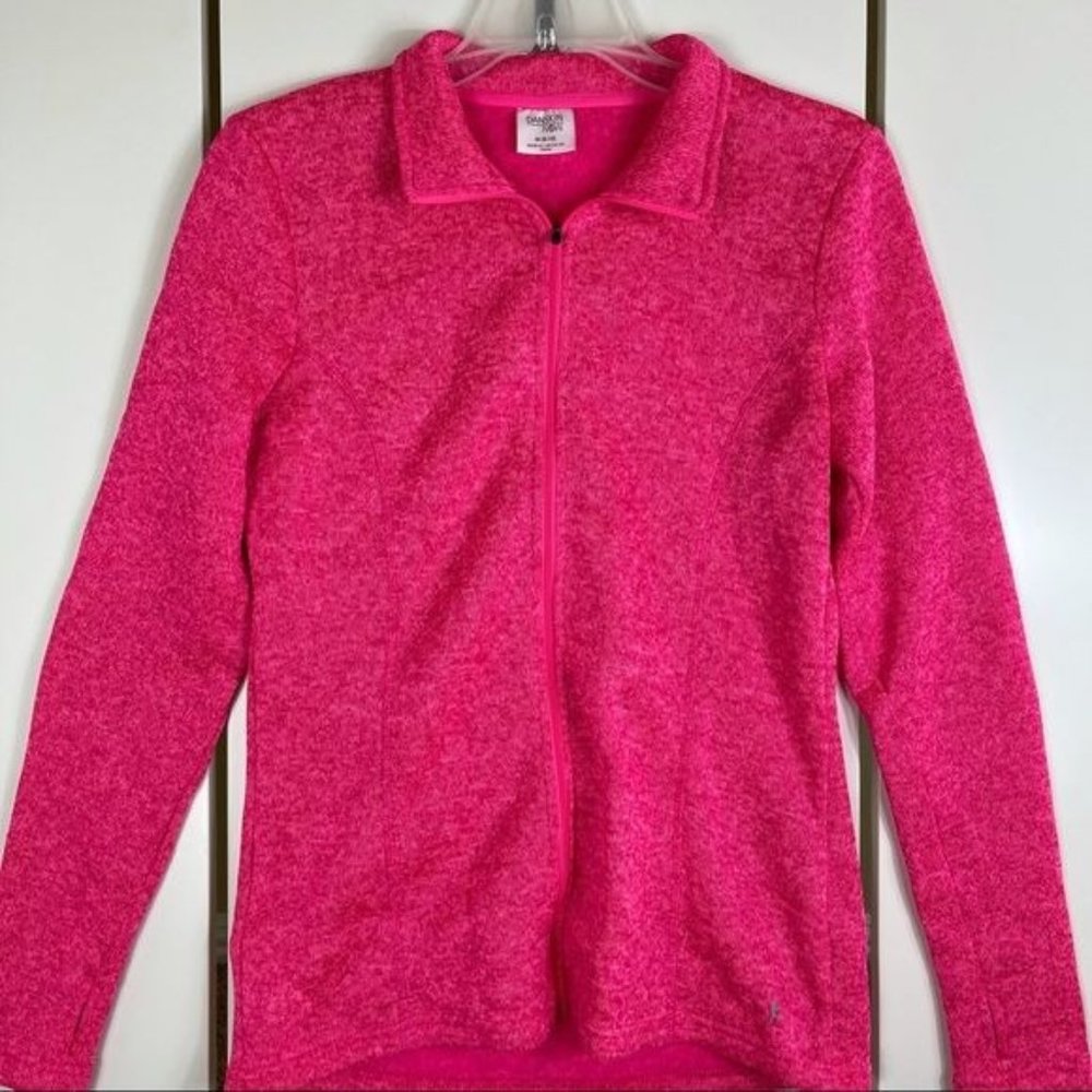 Danskin Now Pink Womens 1/4 Zip Fleece Pullover Size Medium (8/10)